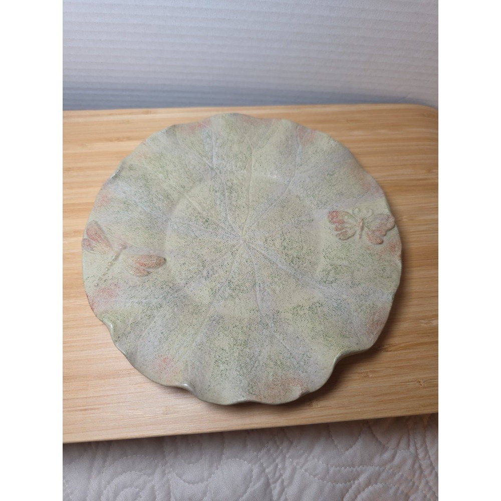 Yankee Candle Ceramic Floral Dragonfly Jar Candle Dish Plate